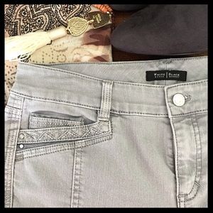 WHBM jeans size 6R light grey